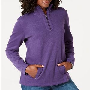 Karen Scott Half-Zip Sweatshirt Medium